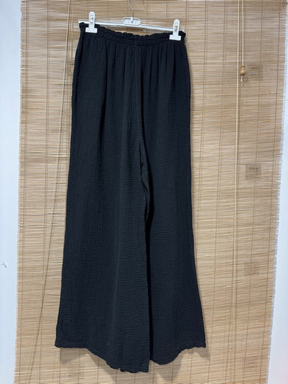 GRANDE TAILLE - Pantalon gaze de coton noir