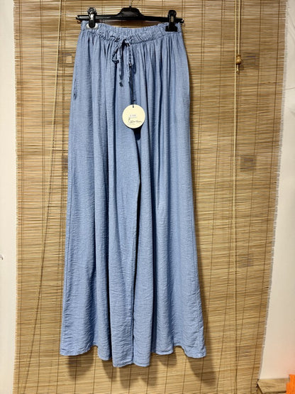 GRANDE TAILLE - Pantalon fluide bleu jean