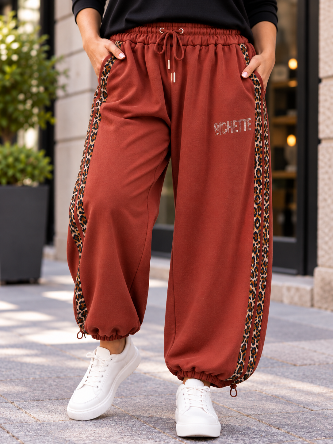GRANDE TAILLE - Jogging BICHETTE rouille léopard