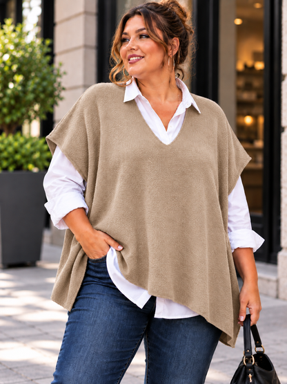 GRANDE TAILLE - Pull débardeur sable