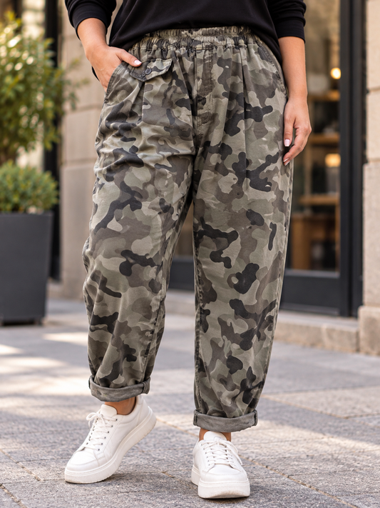 GRANDE TAILLE - Pantalon large militaire