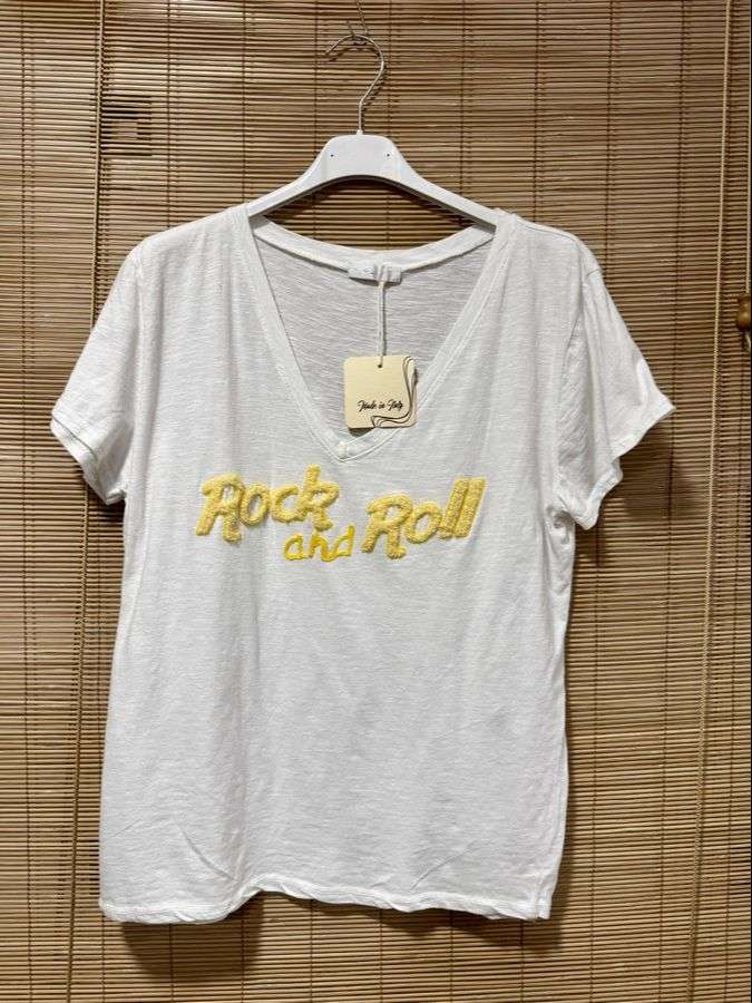T-shirt Rock'n'Roll jaune