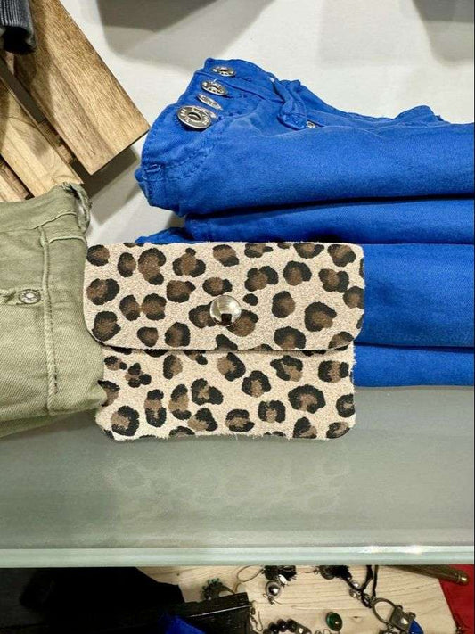 Porte-monnaie cuir léo beige
