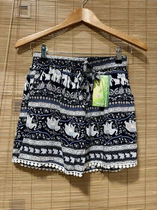Short fluide éléphants bleu marine