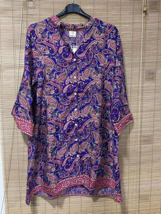 Chemise longue en soie indienne 61
