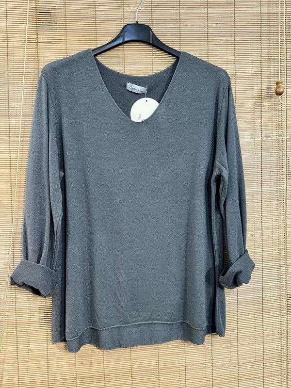 GRANDE TAILLE - Pull fin gris