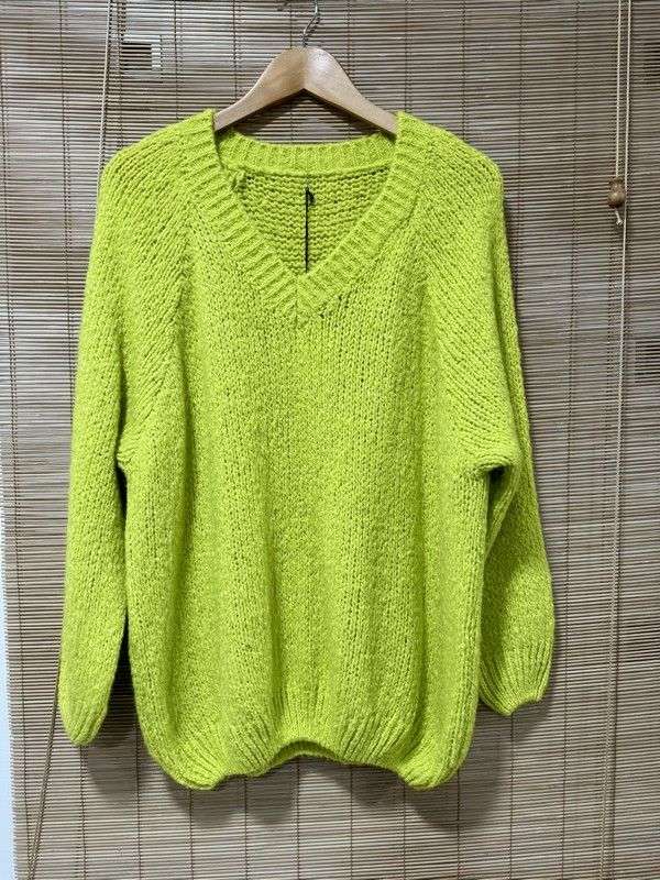 GRANDE TAILLE - Pull long Oversize vert anis