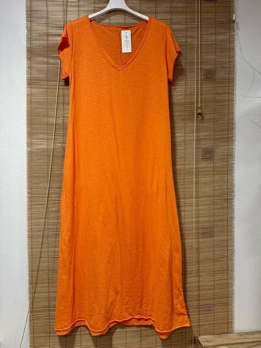 Robe longue t-shirt orange