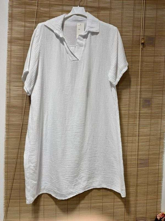 Robe gaze de coton blanc