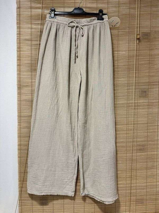 GRANDE TAILLE - Pantalon gaze de coton bleu roi