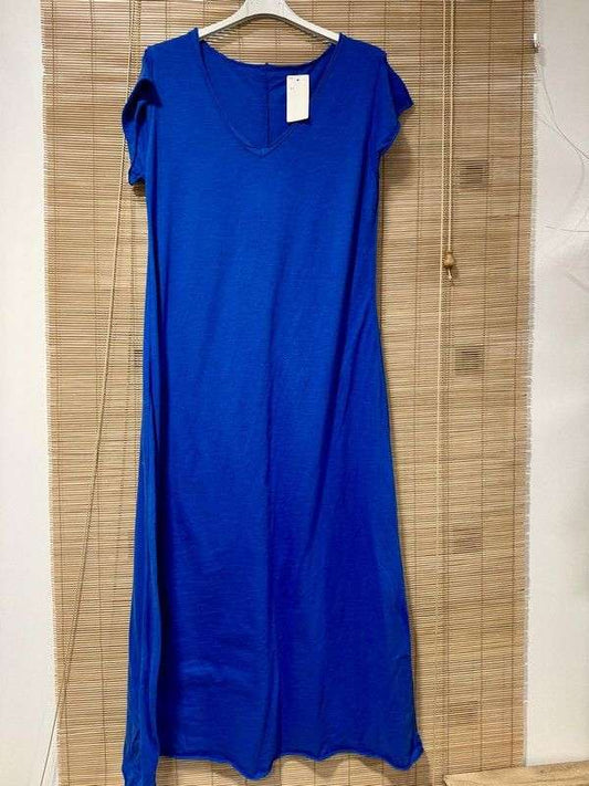 Robe longue t-shirt bleu roi