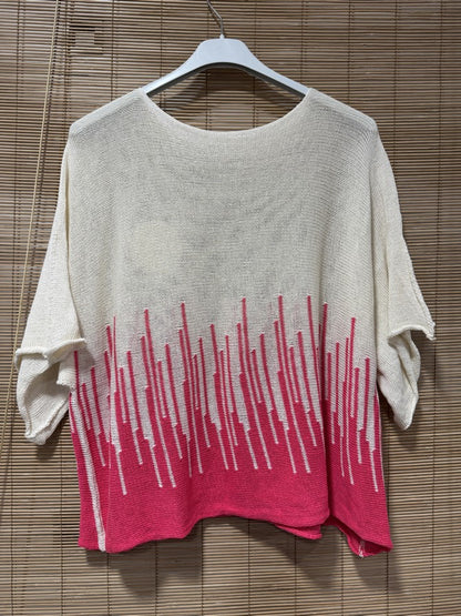 Pull court géo fuchsia